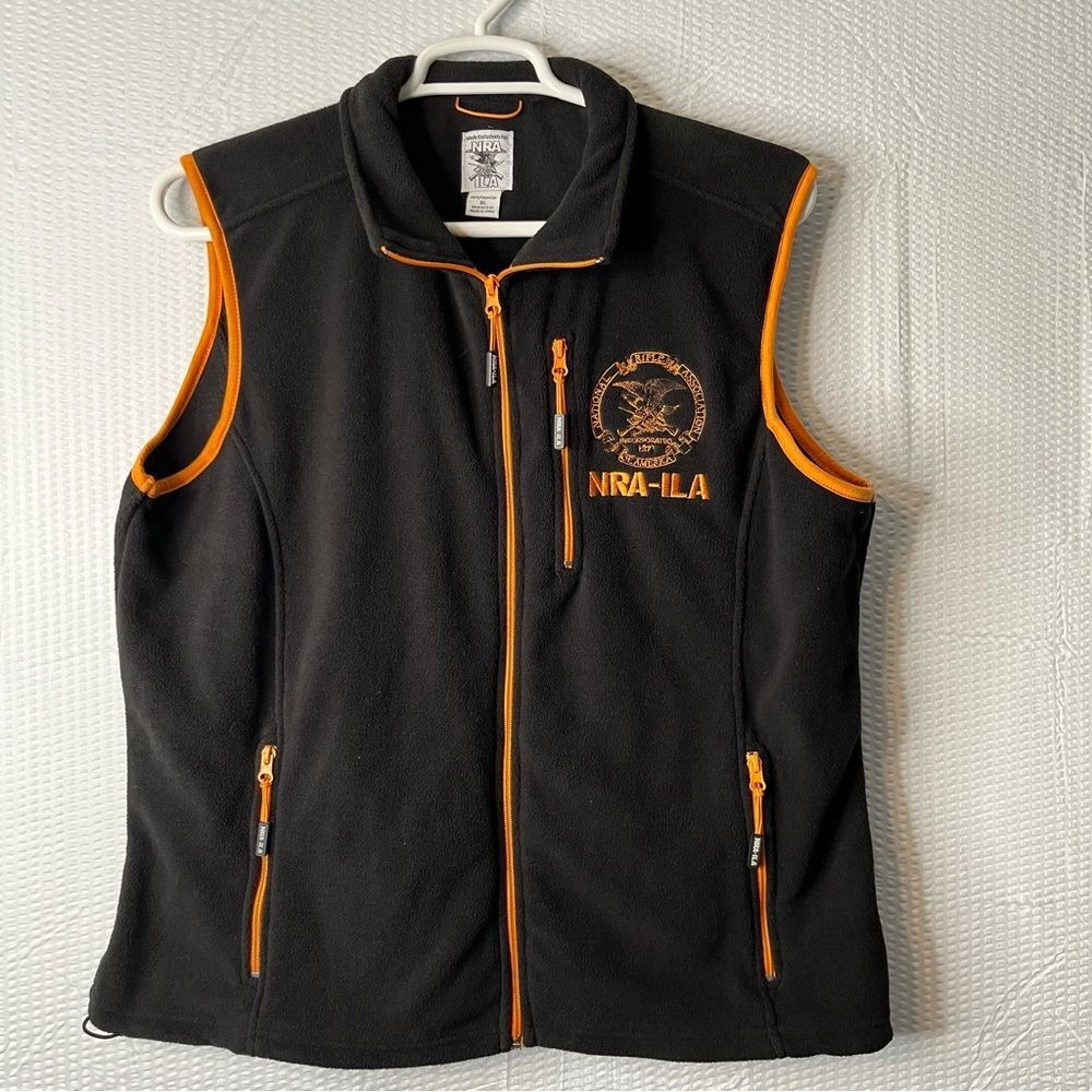NRA-ILA Black Fleece Vest With Pockets Size XL
